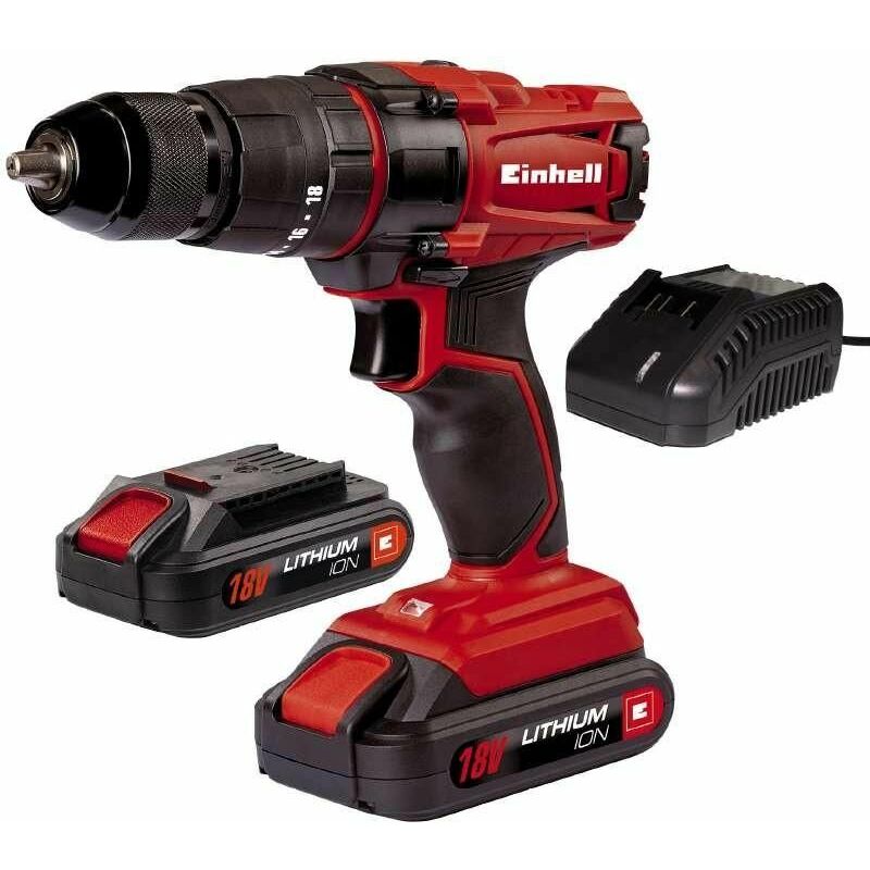 Einhell Taladro sin cable TC-CD 18-2 Li 2 baterías de litio -