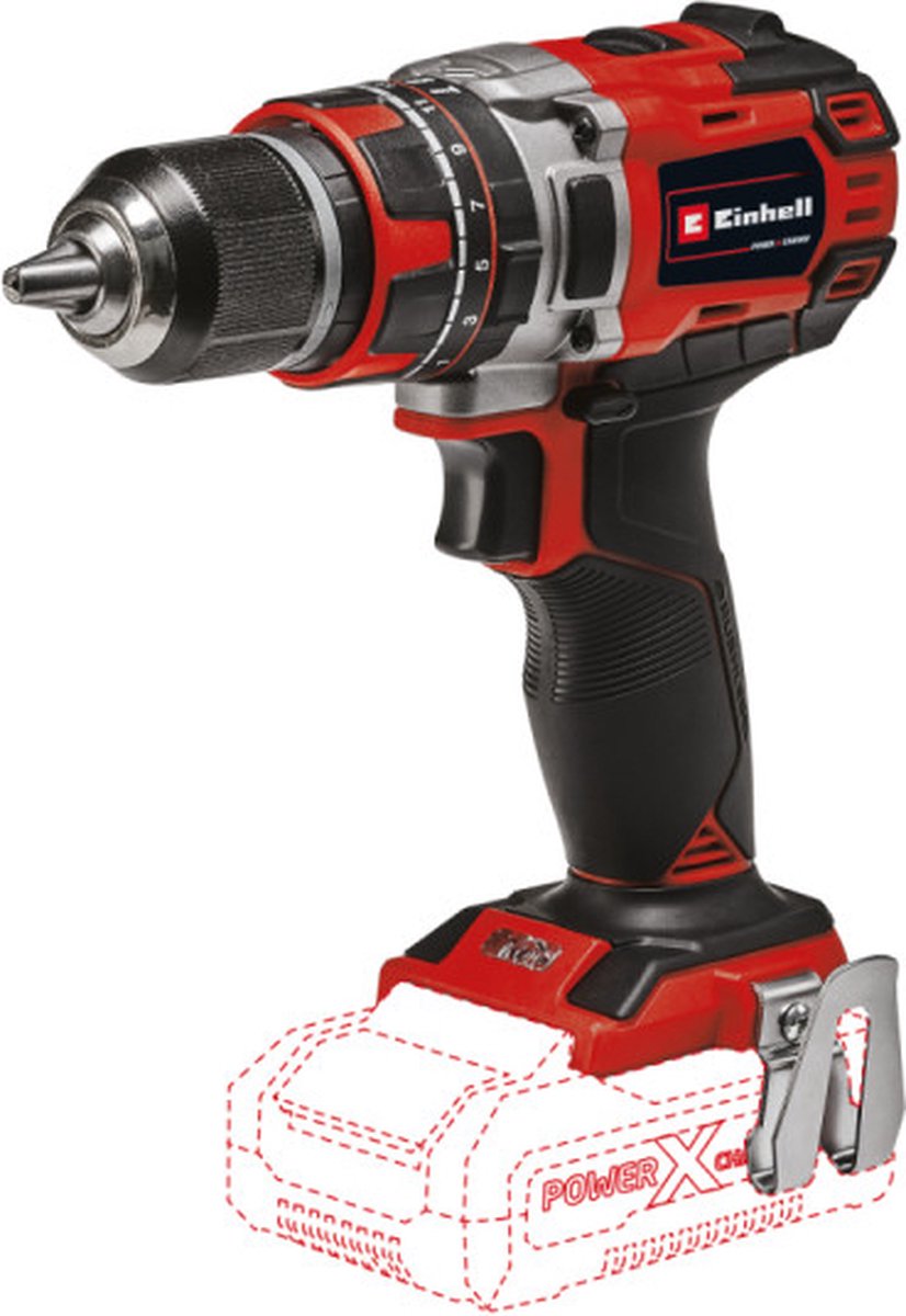 Einhell Taladro de impacto de la batería de 18V TE-CD 18/50 LI-I BLPOWER X-CAMBIO | Sin batería sin cargador