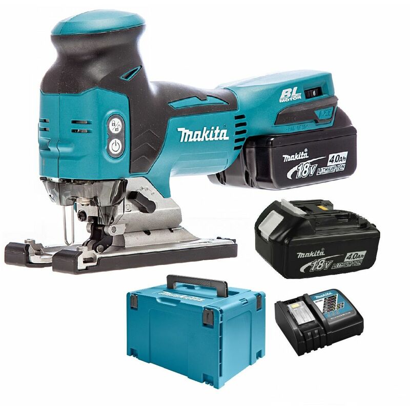 Makita - DJV181RMJ 18V Litio-Ion Batería Juego de Sierra de calar (2x baterías 4.0Ah) en Mbox - Asa -T - variable - sin escobillas