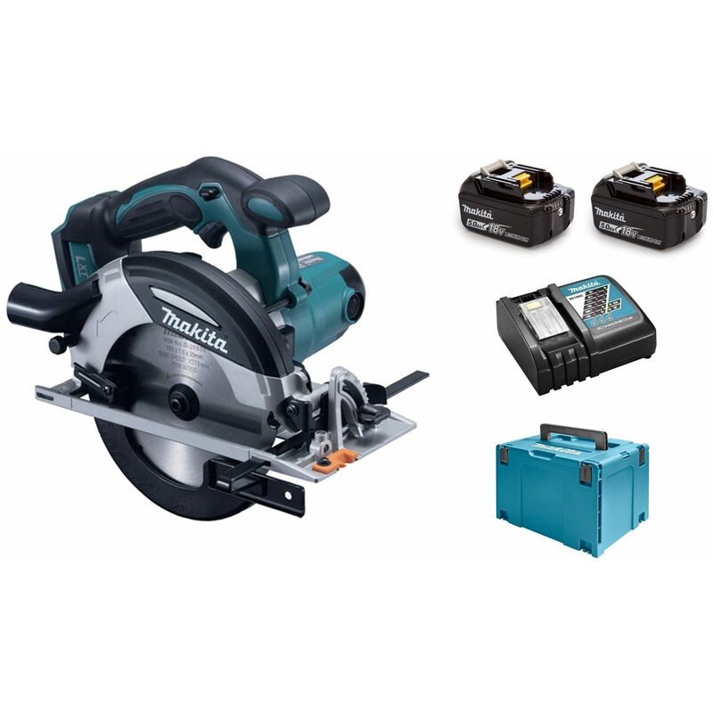 Makita - DHS630RTJ 18V Li-Ion Batería Juego de sierra circular (2x baterías 5.0Ah) en maletín Mbox - 165mm