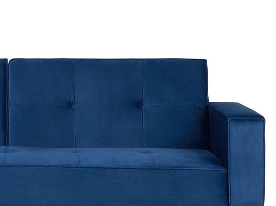 Beliani Visnes Slaapbank Fluweel 107 X 218 Cm - Blauw
