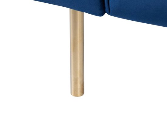 Beliani Visnes Slaapbank Fluweel 107 X 218 Cm - Blauw
