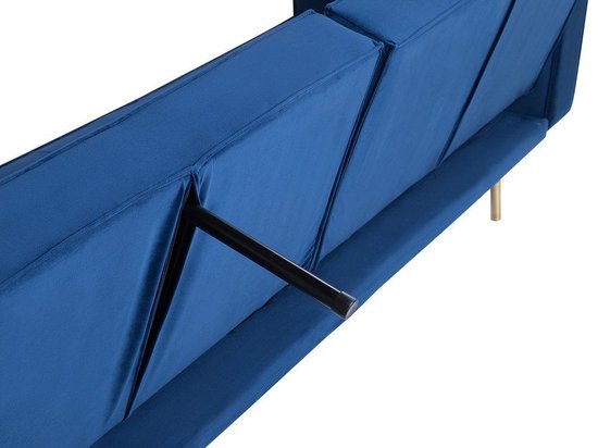 Beliani Visnes Slaapbank Fluweel 107 X 218 Cm - Blauw