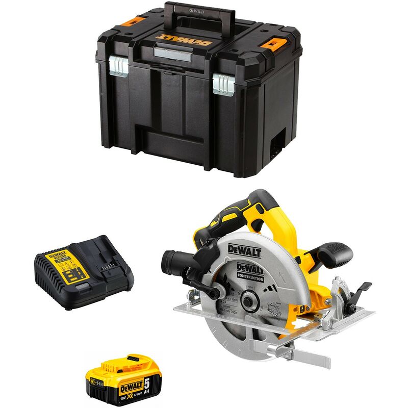 De Walt - Sierra Circular DeWALT DCS570P1T (1 x 5,0 Ah + DCB115 + TSTAK VI)