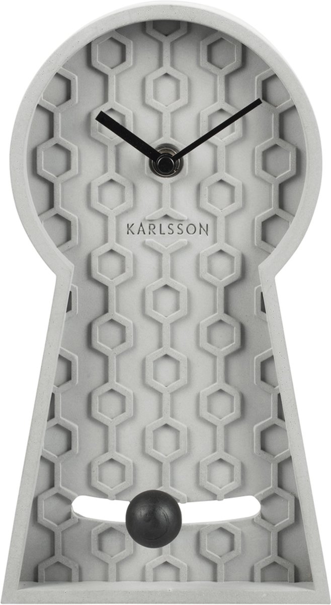 Karlsson Honeycomb Pendulum Tafelklok - Grijs