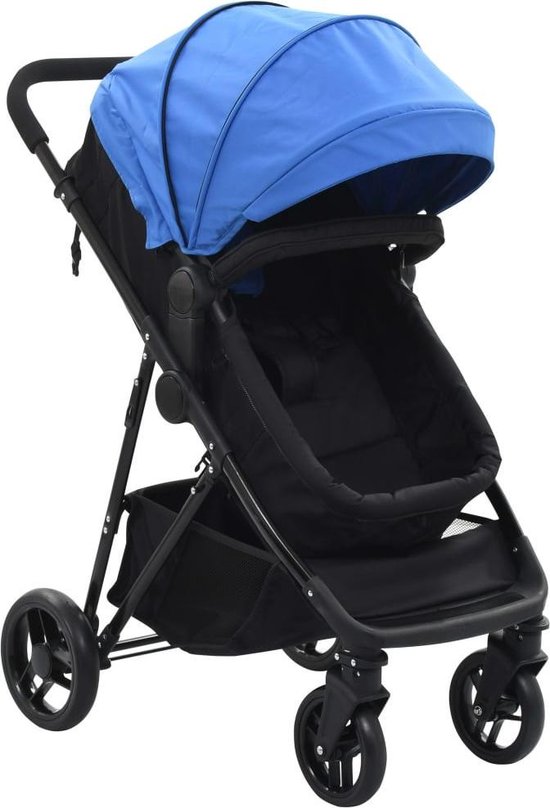 Vidaxl Kinderwagen 2-in-1 Staal En - Blauw