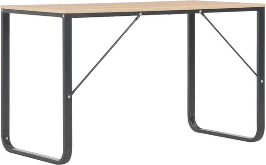 Vidaxl Computerbureau 120x60x73 Cm En Eikenkleurig - Zwart