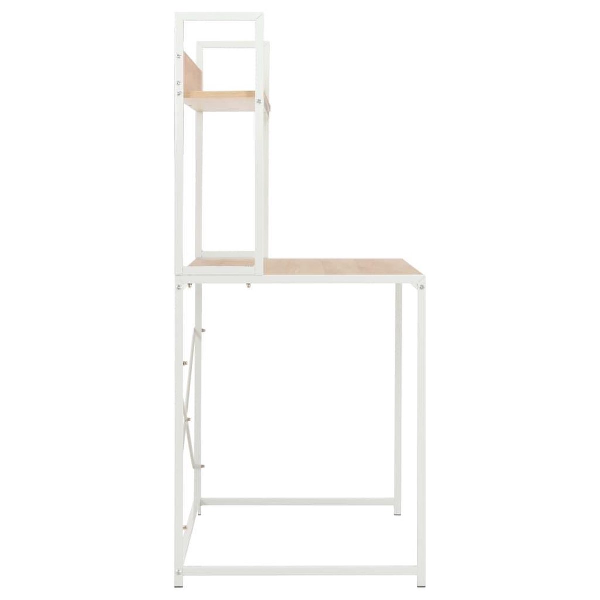 Vidaxl Computerbureau 120x60x138 Cm En Eikenkleurig - Wit