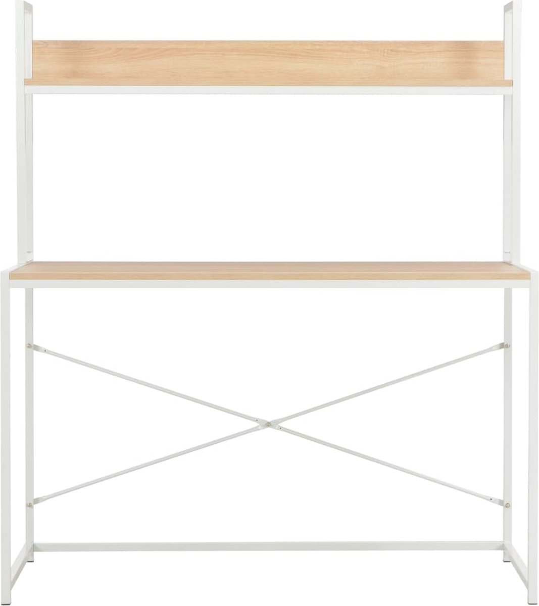 Vidaxl Computerbureau 120x60x138 Cm En Eikenkleurig - Wit