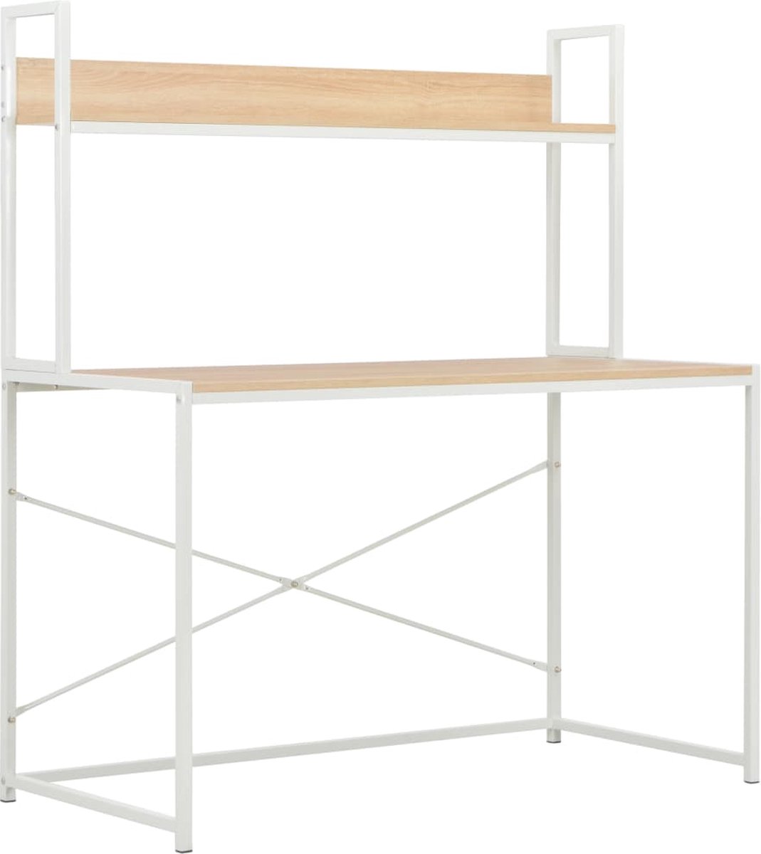 Vidaxl Computerbureau 120x60x138 Cm En Eikenkleurig - Wit