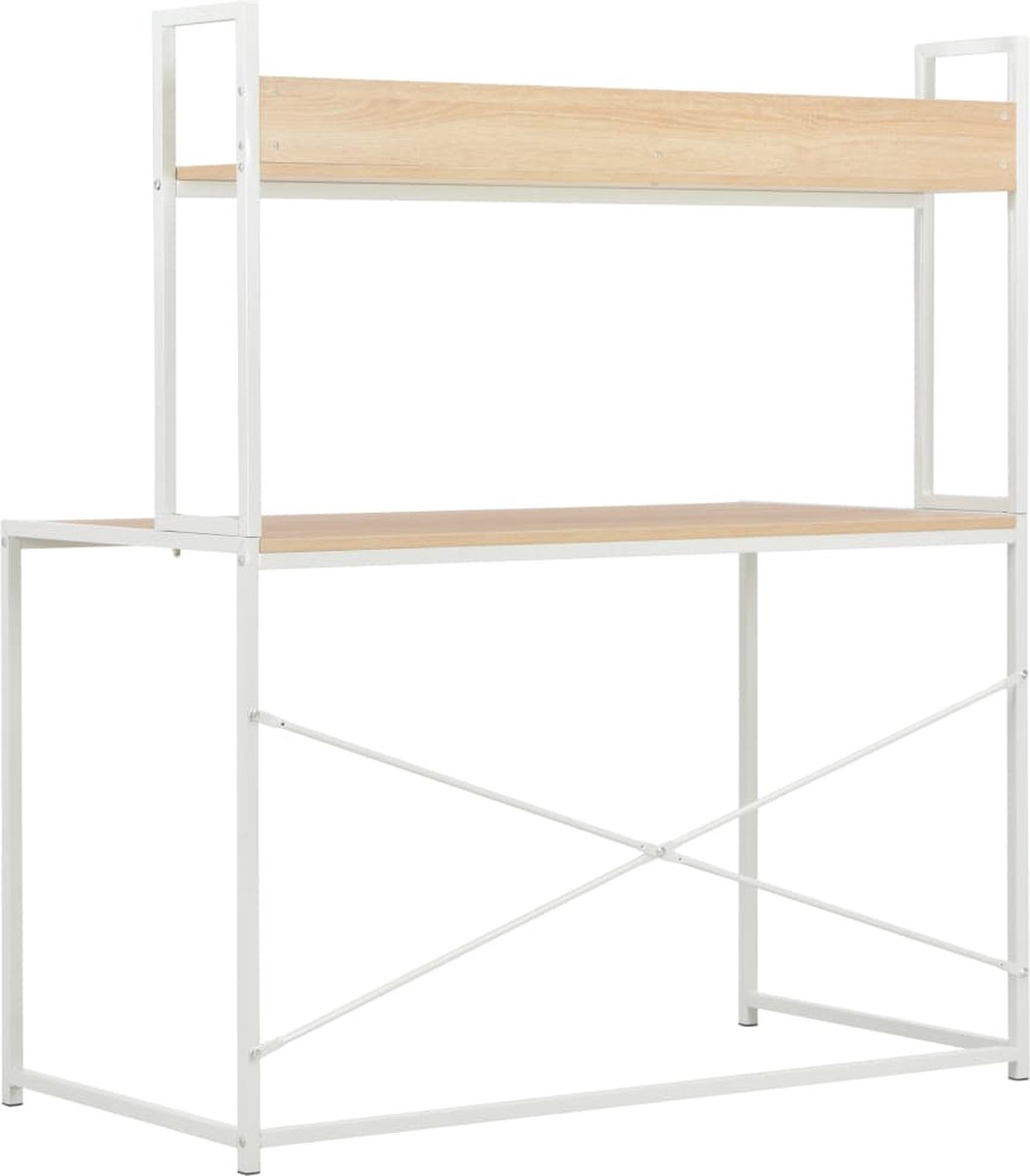 Vidaxl Computerbureau 120x60x138 Cm En Eikenkleurig - Wit