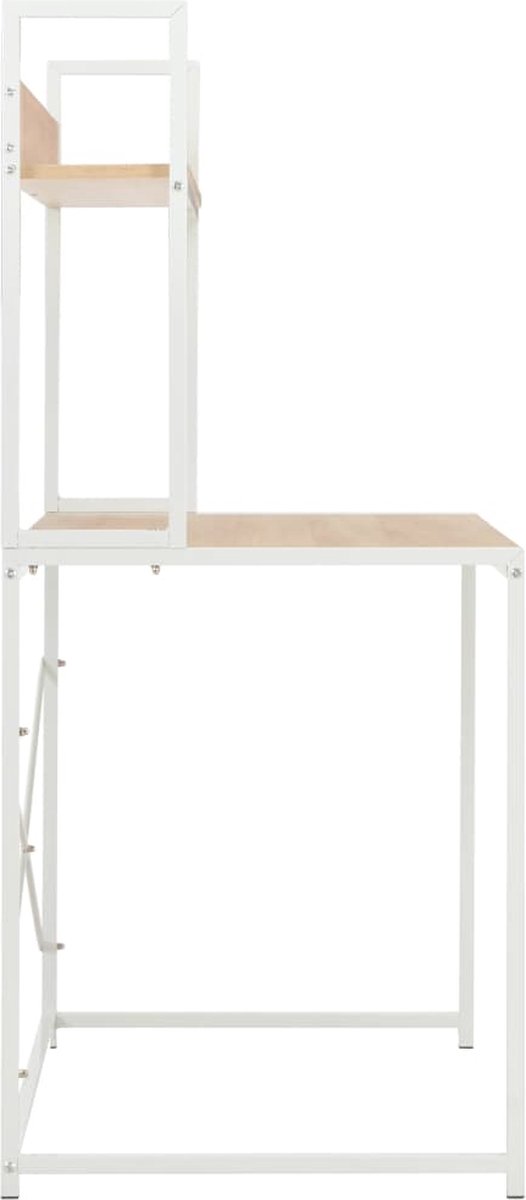 Vidaxl Computerbureau 120x60x138 Cm En Eikenkleurig - Wit