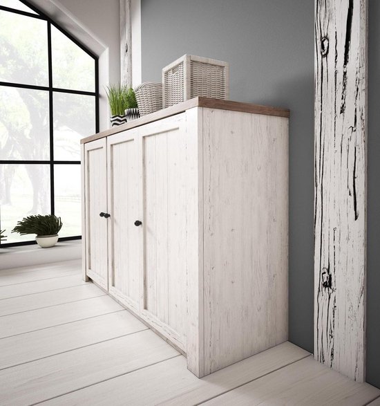 Meubella - Dressoir Parello 4 Eiken - 130 Cm - Wit