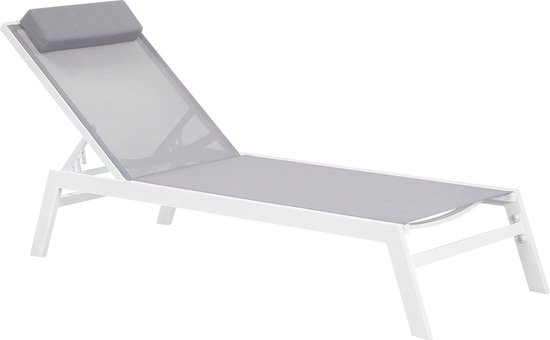 Beliani Catania Ligstoel Aluminium 190 X 66 Cm - Grijs