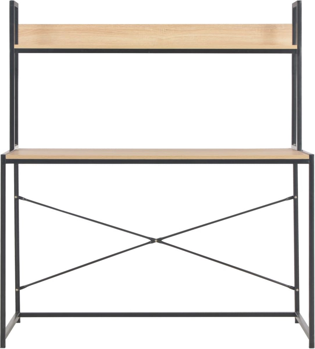 Vidaxl Computerbureau 120x60x138 Cm En Eikenkleurig - Zwart