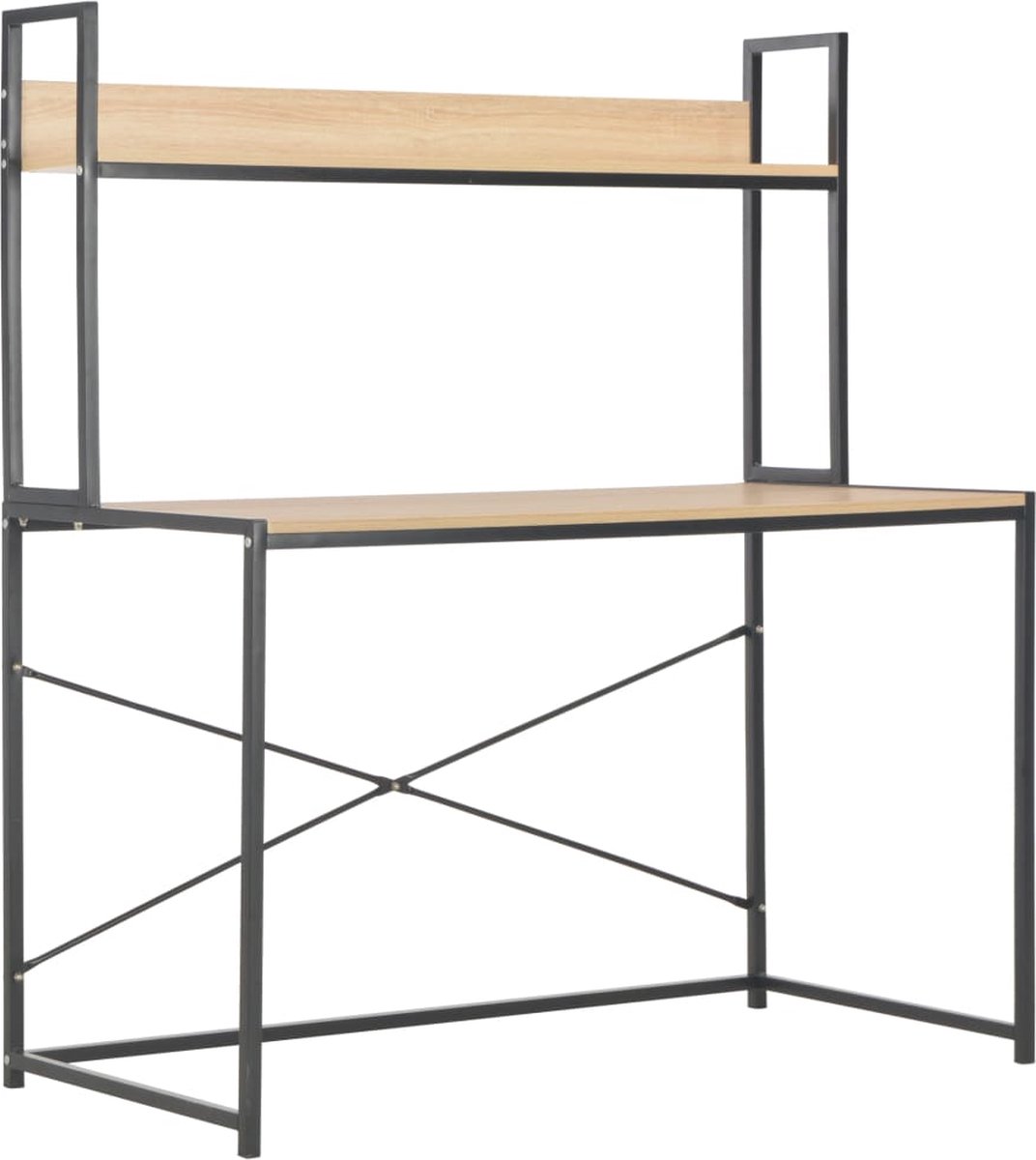 Vidaxl Computerbureau 120x60x138 Cm En Eikenkleurig - Zwart