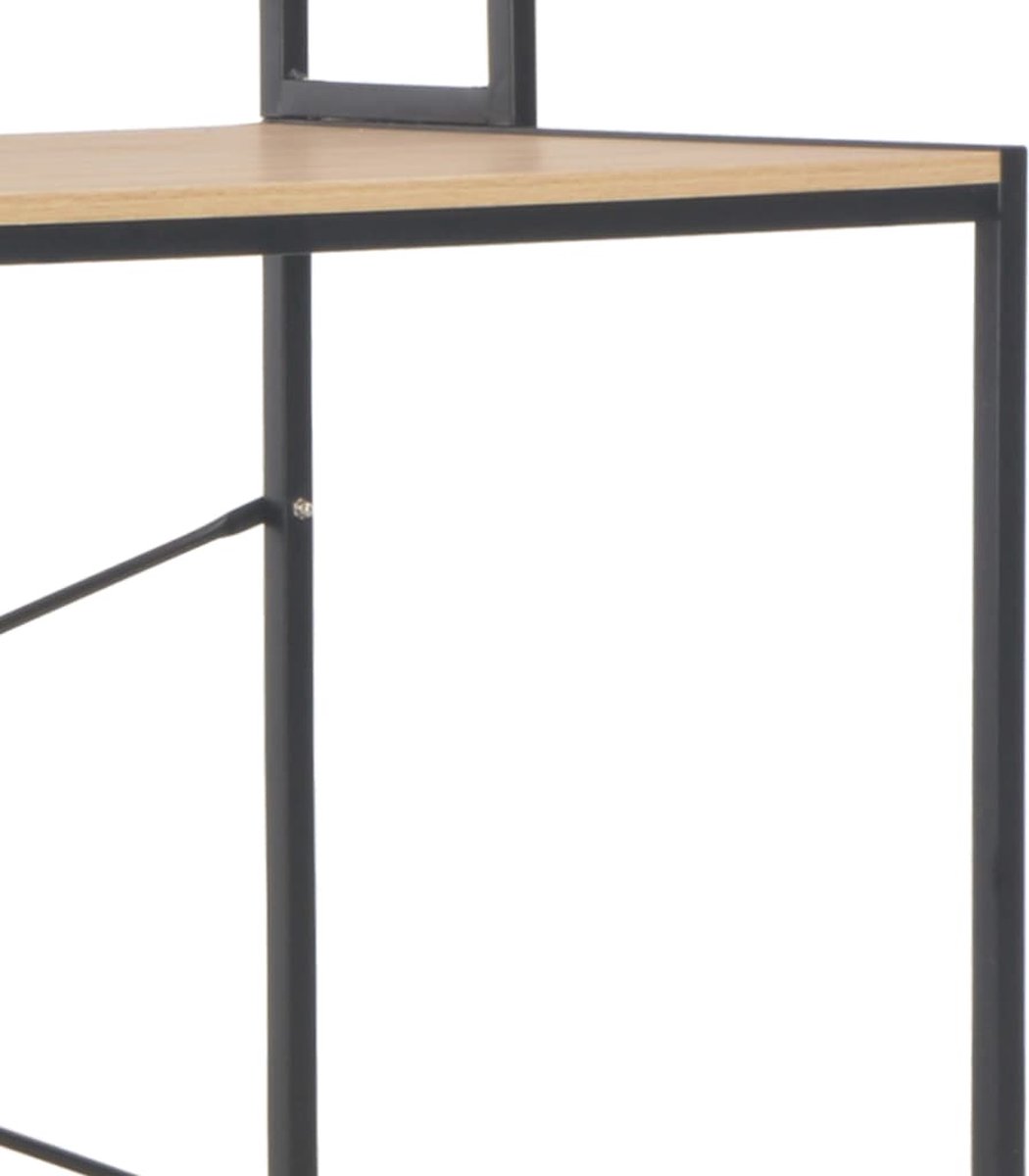Vidaxl Computerbureau 120x60x138 Cm En Eikenkleurig - Zwart