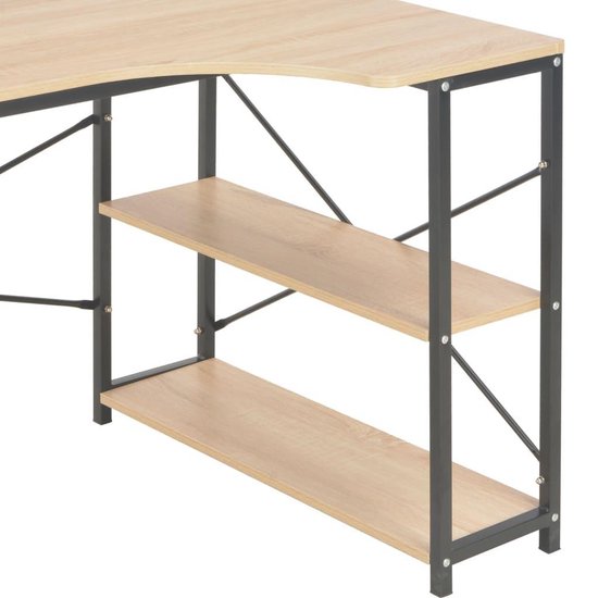 Vidaxl Computerbureau 120x72x70 Cm En Eikenkleurig - Zwart