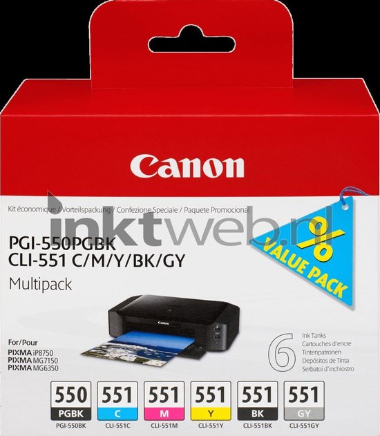 Canon PGI-550/CLI-551 Cartridges Combo Pack