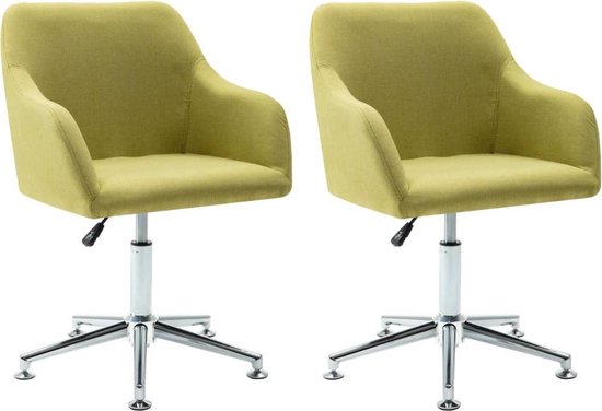 Vidaxl Eetkamerstoelen Draaibaar 2 St Stof - Groen