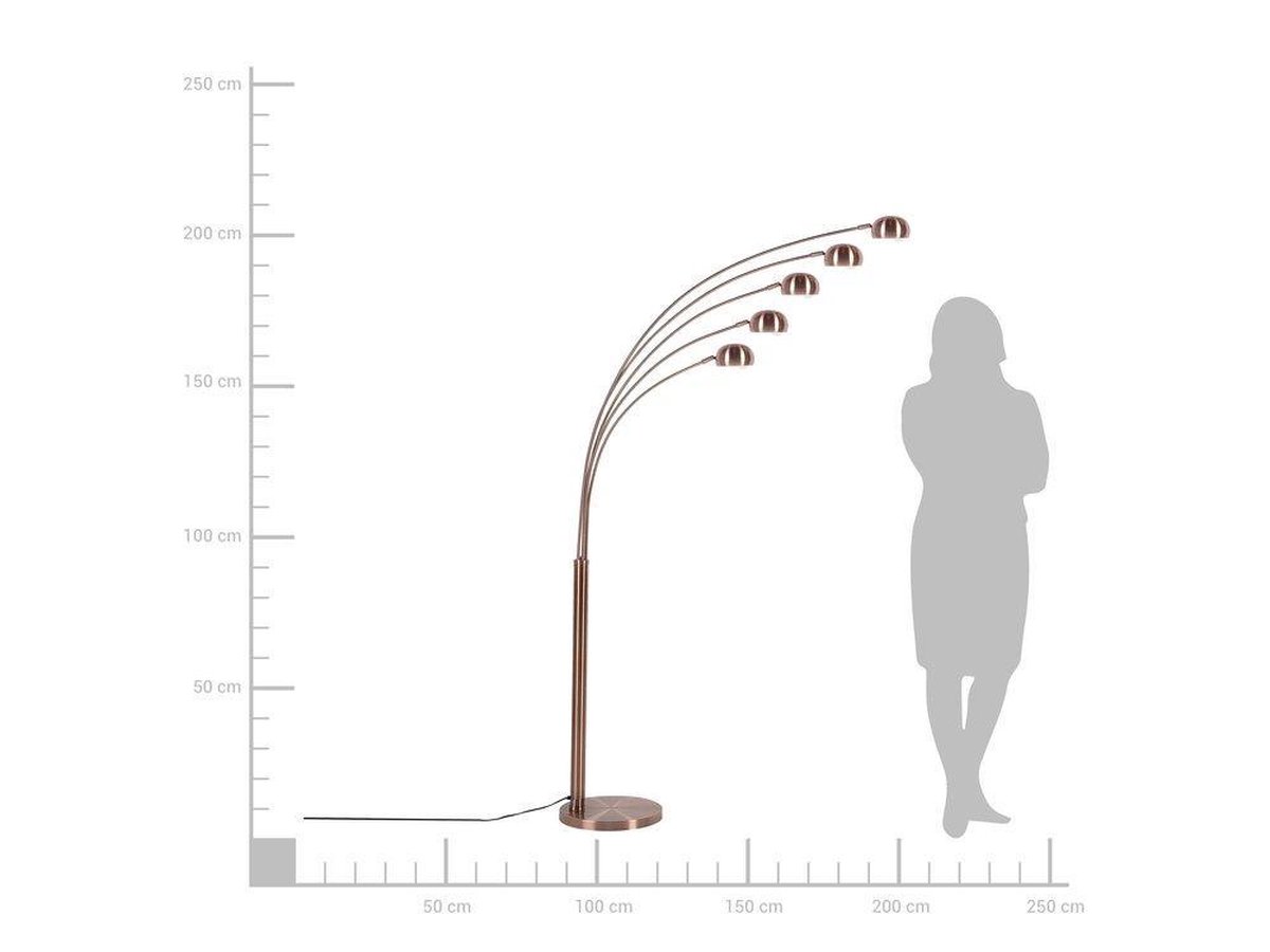 Beliani Flinders Staande Lamp Verchroomd Metaal 100 X 100 Cm