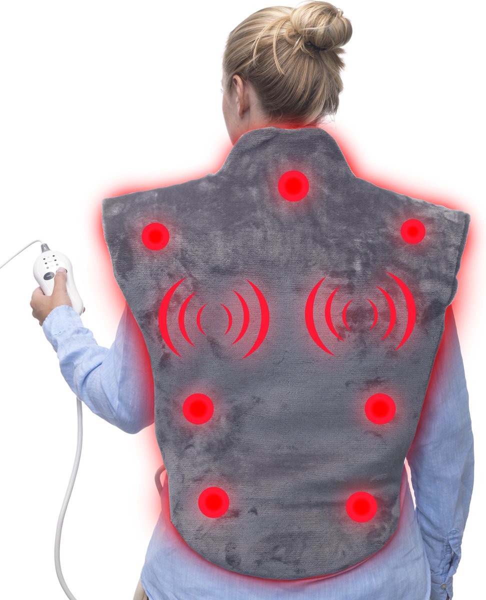Trebs Elektrische 2-in-1 Warmte En Massagekussen / Comfortheat Fleece 99360 - Grijs