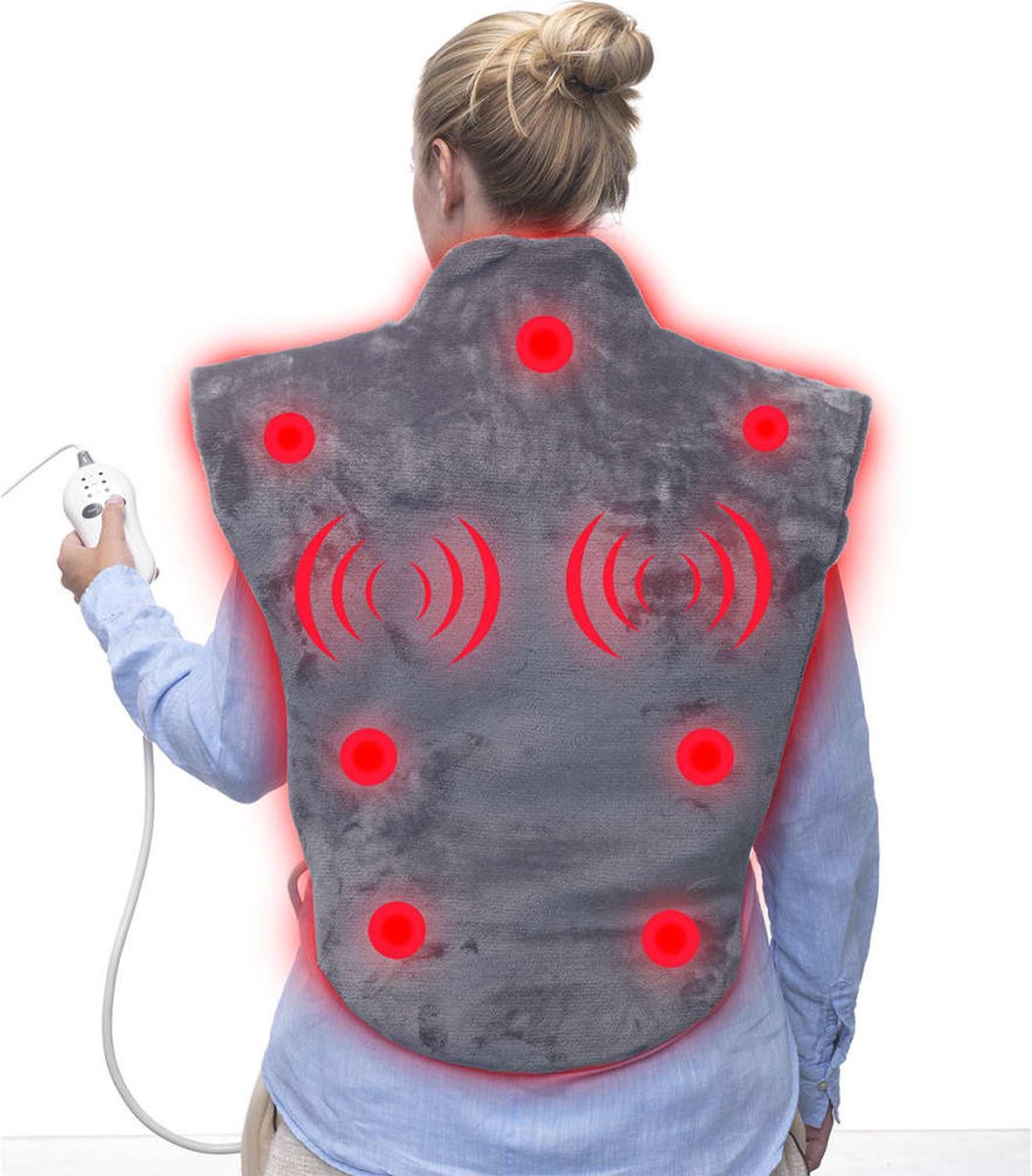 Trebs Elektrische 2-in-1 Warmte En Massagekussen / Comfortheat Fleece 99360 - Grijs