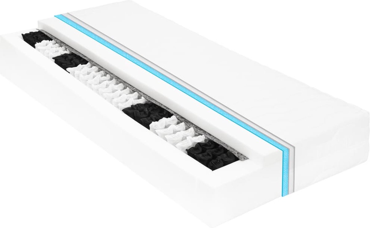 Vidaxl Matras 7 Zone 20 Cm Pocketvering H3 100x200 Cm - Wit