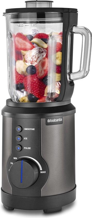 Brabantia D10-2pla - Blender 1000w Van 1,5 Liter Voor Smoothies En Ice Crushing - Platina - Grijs