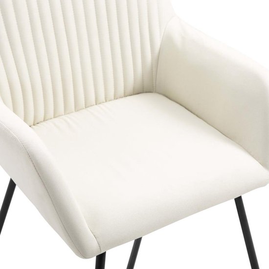 Vidaxl Eetkamerstoelen 6 St Stof Crème
