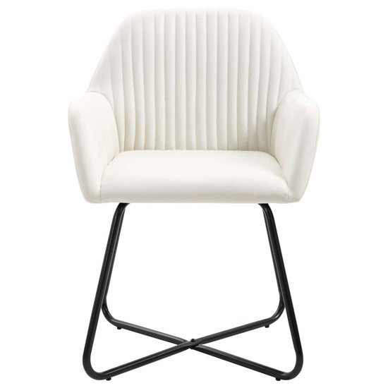 Vidaxl Eetkamerstoelen 6 St Stof Crème