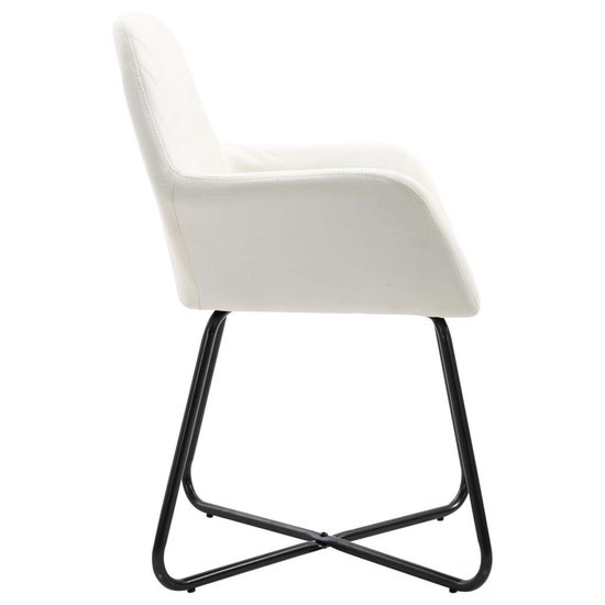 Vidaxl Eetkamerstoelen 6 St Stof Crème