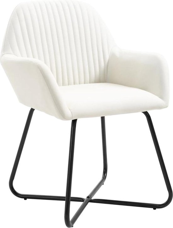Vidaxl Eetkamerstoelen 6 St Stof Crème