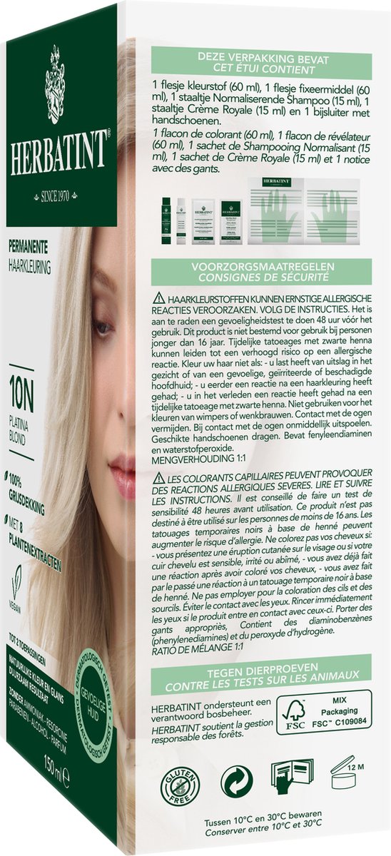 Herbatint Haarverf Gel - 10N Platinum Blond