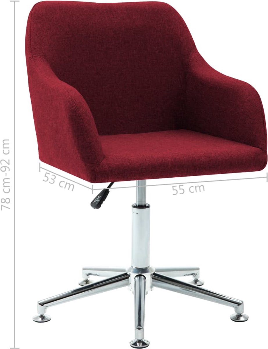 Vidaxl Eetkamerstoelen Draaibaar 2 St Stof Wijn - Rood