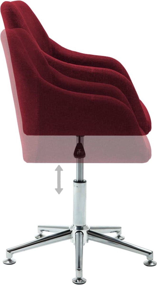 Vidaxl Eetkamerstoelen Draaibaar 2 St Stof Wijn - Rood