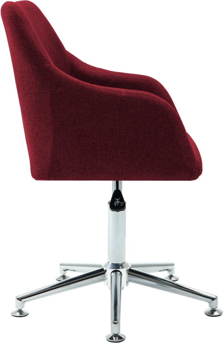 Vidaxl Eetkamerstoelen Draaibaar 2 St Stof Wijn - Rood