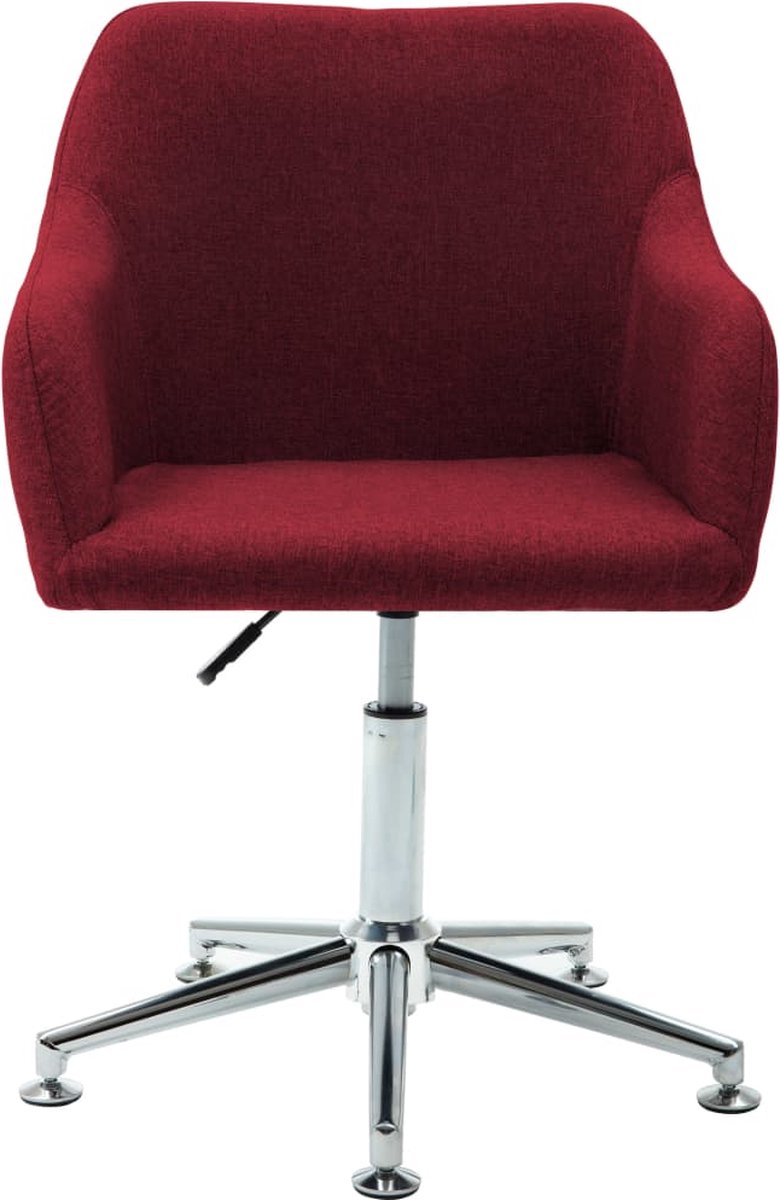 Vidaxl Eetkamerstoelen Draaibaar 2 St Stof Wijn - Rood