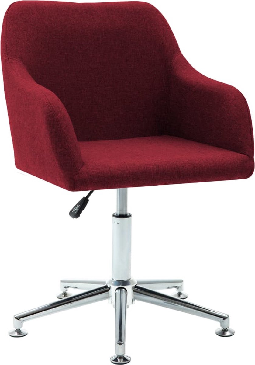 Vidaxl Eetkamerstoelen Draaibaar 2 St Stof Wijn - Rood