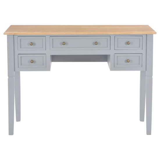 Vidaxl Schrijftafel 109,5x45x77,5 Cm Hout - Grijs