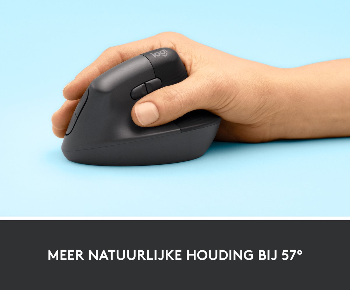 Logitech Lift Verticale Ergonomische Muis - Zwart