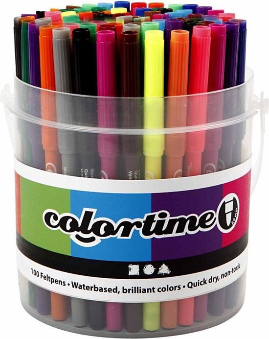 Colortime Emmer Stiften Lijndikte 2 Mm Multicolor 100 Stuks