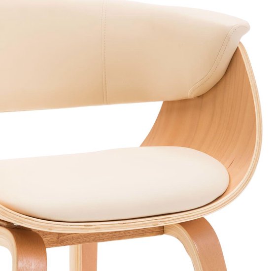 Vidaxl Eetkamerstoelen 2 St Gebogen Hout En Kunstleer Crème