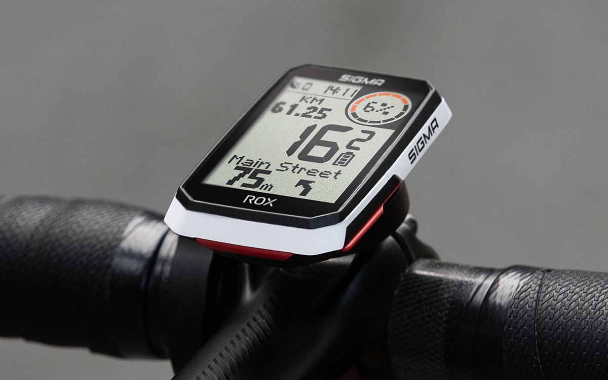 Sigma GPS Fietscomputer ROX 4.0 GPS met standaard stuurhouder wit