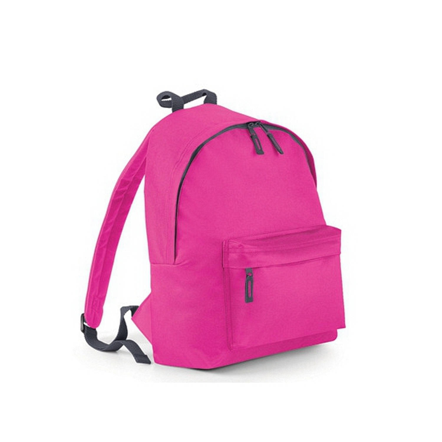 Hippe Rugtas Met Voorvak Fuchsia - Rugzak Voor Onderweg - Backpack - Schooltas - Roze