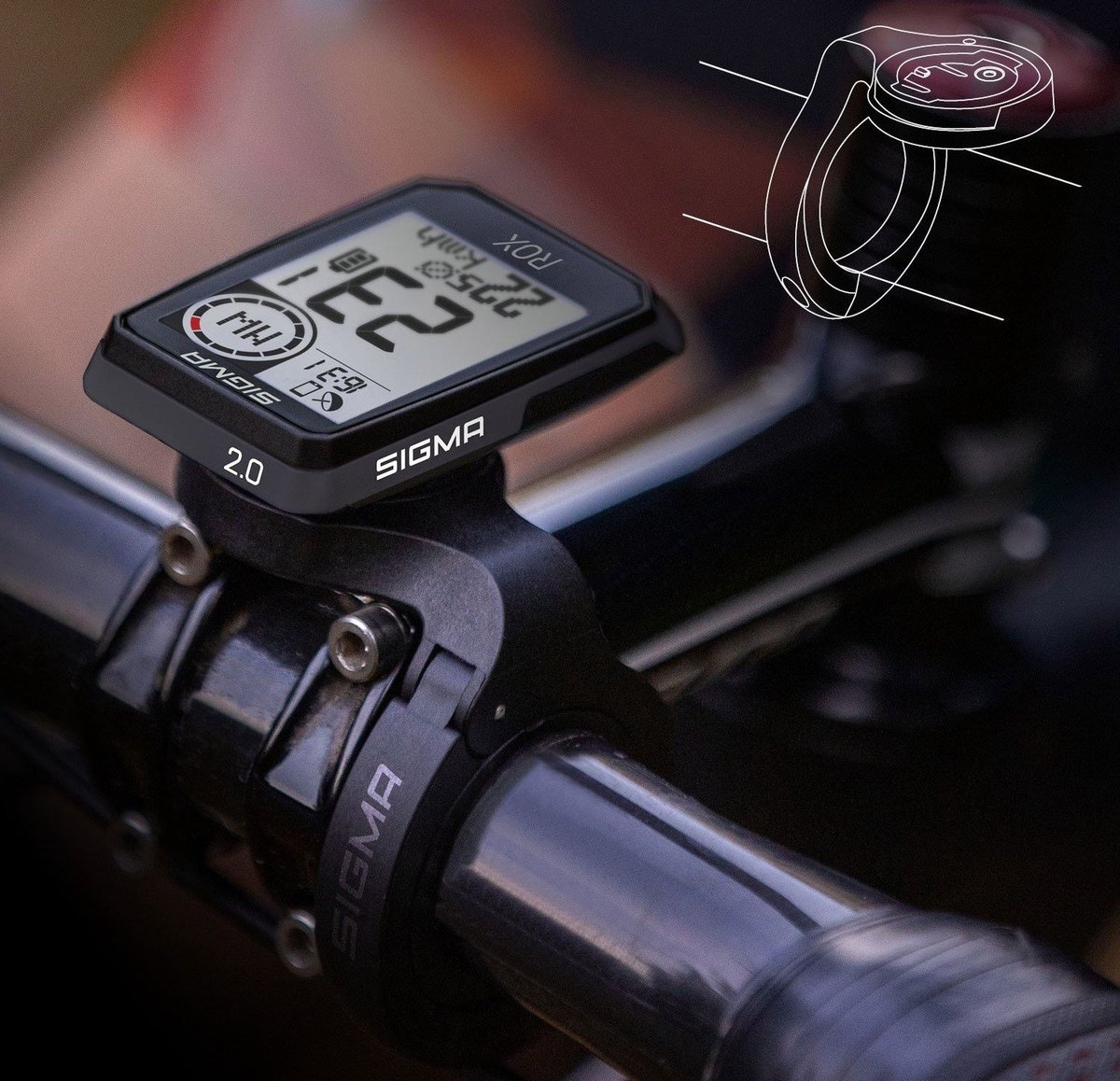 Sigma GPS Fietscomputer ROX 2.0 GPS met overclamp Butler...