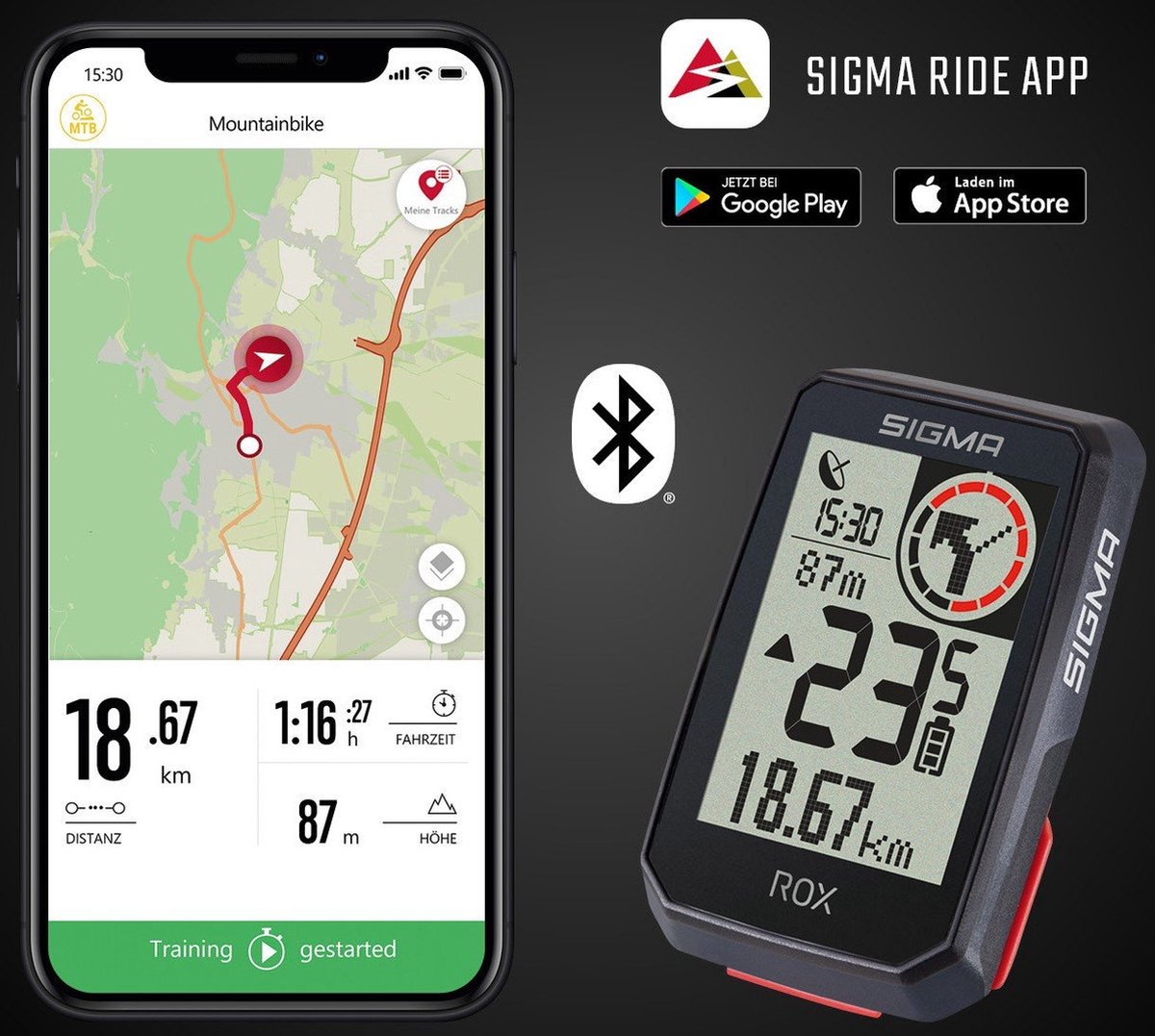 Sigma GPS Fietscomputer ROX 2.0 GPS met overclamp Butler...