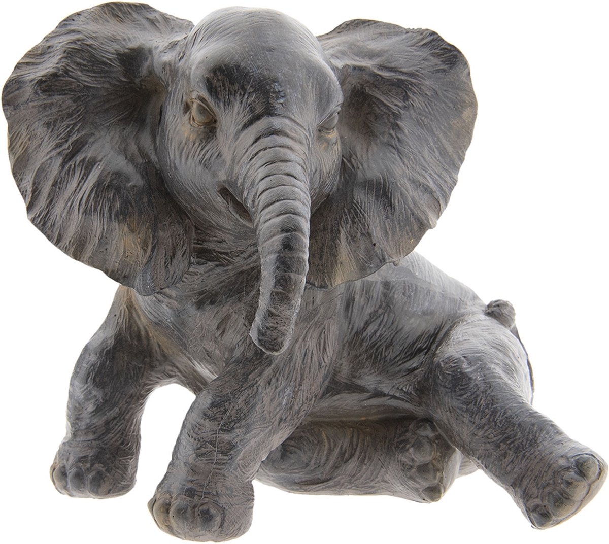 Clayre & Eef Decoratie Olifant 20*19*17 Cm Kunststof Olifant 6pr2403 - Grijs