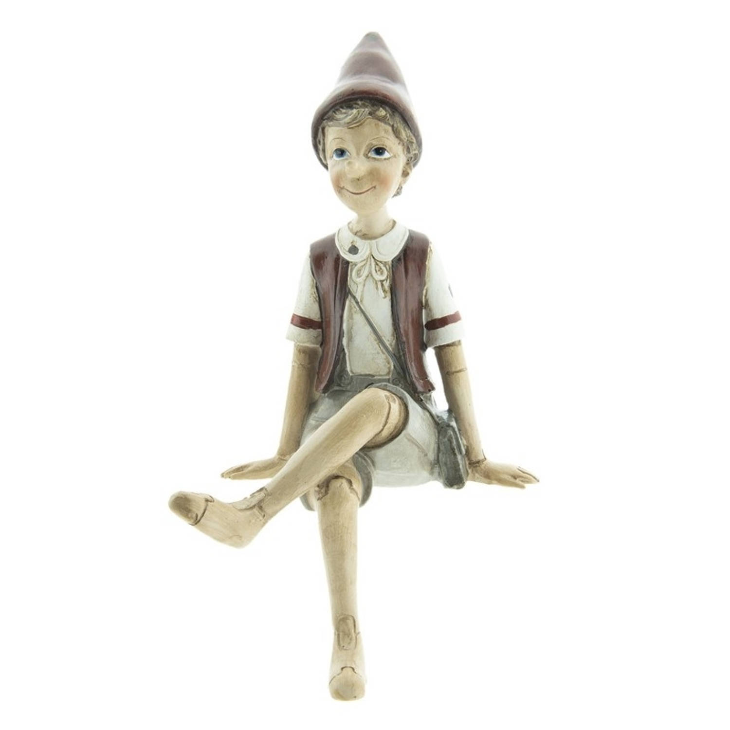 Clayre & Eef Decoratie Figuur Pinokkio 13*12*23 Cm Meerkleurig Polyresin Pinokkio 6pr2419 - Beige