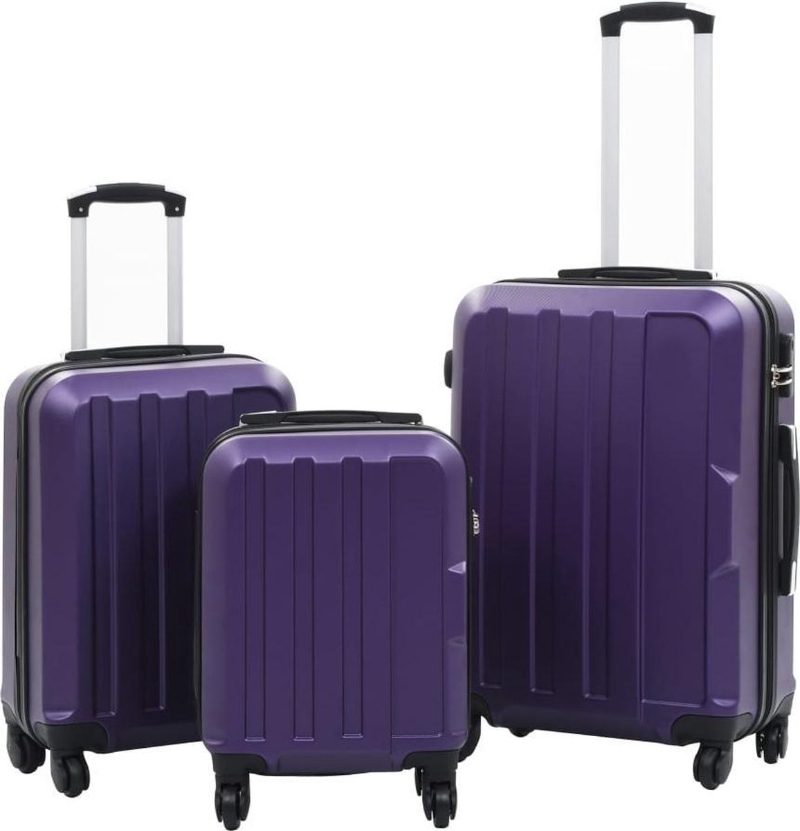 Vidaxl 3-delige Harde Kofferset Abs - Paars